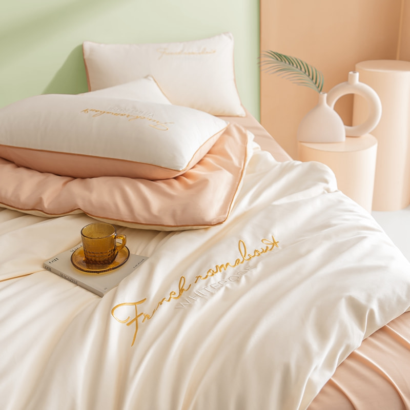 Foglio a letto a doppio letto a colore doppio a colore massiccio di cotone puro